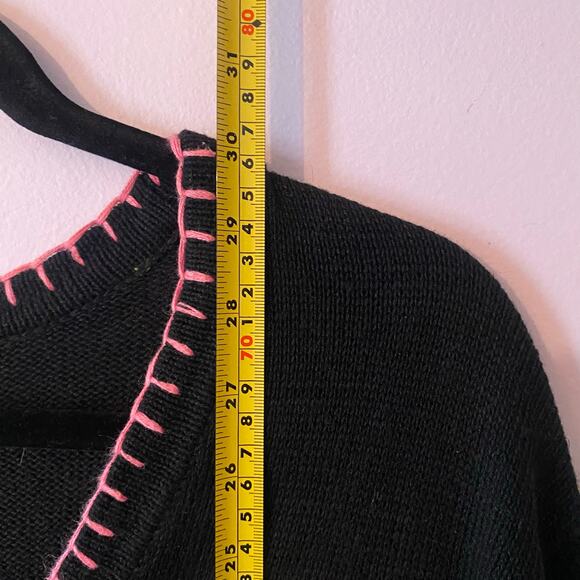 The Quacker Factory Black Knit Flamingo Sequin Tropical Cardigan Sweater 2XL - Picture 9 of 9